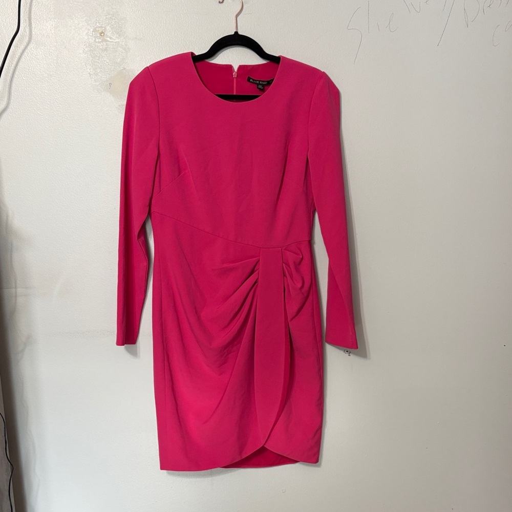 Black Halo Ivana Sheath Dress Hot Pink Size 10 - Picture 2 of 5